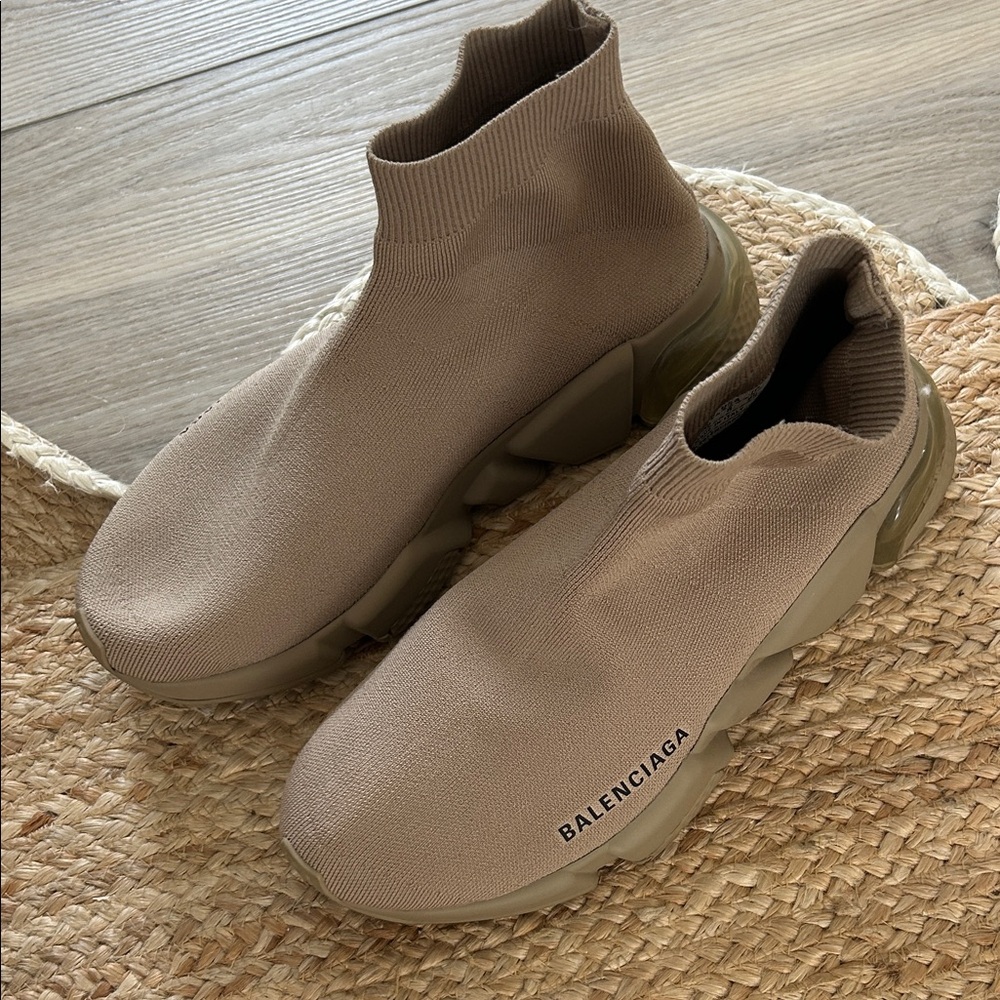Balenciaga women’s Beige Sock Sneakers 38 Sz 8 authentic
